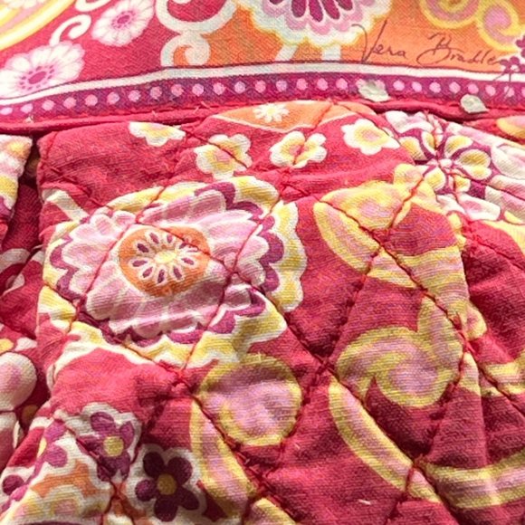 Vera Bradley Raspberry Fizz Paisley Betsy Tote Shoulder Bag Purse Pink Zip Close - Picture 2 of 15
